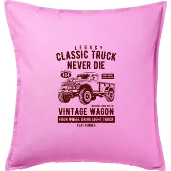 Polštář Classic Truck - Polštář 50x50 - 50x50 - Pouze potah ( Růžová )