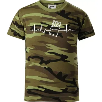 EKG čokoláda - Dětské maskáčové triko - 146 cm/10 let ( Zelený maskáč )