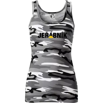 Dámské tričko Jeřábník nápis - Dámské Maskáčové tílko - XS ( Šedý maskáč )