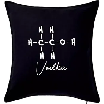 Polštář Barová chemie - vodka - Polštář 50x50 - 50x50 - Pouze potah ( Černá )