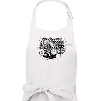 Kuchyňská zástěra Motor T930 - 3 - Pánská zástěra na vaření - Univerzální velikost ( Bílá )