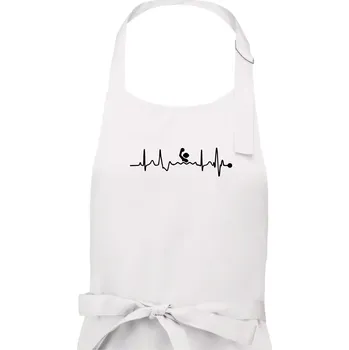Kuchyňská zástěra EKG vodní pólo - Dámská zástěra na vaření - Univerzální velikost ( Bílá )