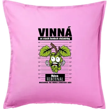 Polštář Vinná réva odsouzena Hibernal - Polštář 50x50 - 50x50 - Pouze potah ( Růžová )