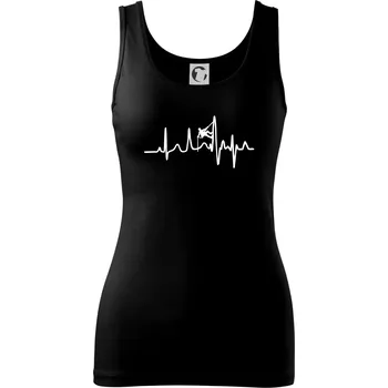 Dámské tričko EKG horolezec - Dámské tílko - XS ( Černá )