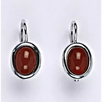 Náušnice Stříbrné náušnice , přírodní kámen karneol - NK 1355 (karneol 8x6 mm)