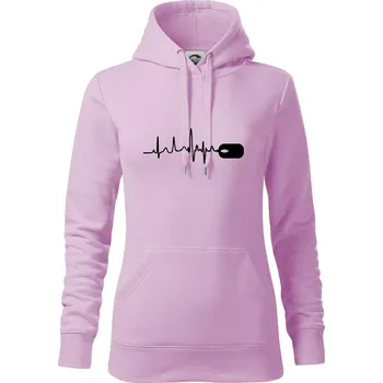 Dámská mikina EKG myš - Mikina dámská Cape s kapucí - L ( Orchid )