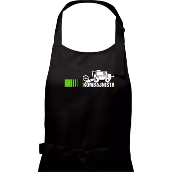 Kuchyňská zástěra Kombajnista zelená a žlutá - Pánská zástěra na vaření - Univerzální velikost ( Černá )