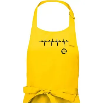 Kuchyňská zástěra EKG Vánoční ozdoba - Dámská zástěra na vaření - Univerzální velikost ( Žlutá )