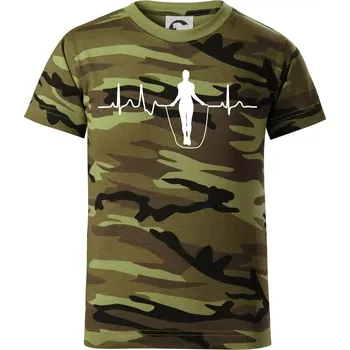 EKG švihadlo - Dětské maskáčové triko - 104-110cm / 3-4 roky ( Zelený maskáč )