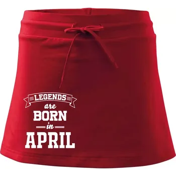 Dámská sukně Legends are born in April - Sportovní sukně - two in one - S ( Červená )