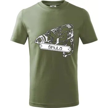 Chlapecké oblečení Šikula vrtačka - Tričko dětské bavlněné - 104-110cm / 3-4 roky ( Khaki )