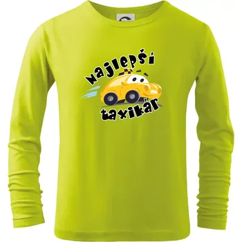 Nejlepší taxikář kreslený - Triko dětské Long Sleeve - 104-110cm / 3-4 roky ( Limetková )
