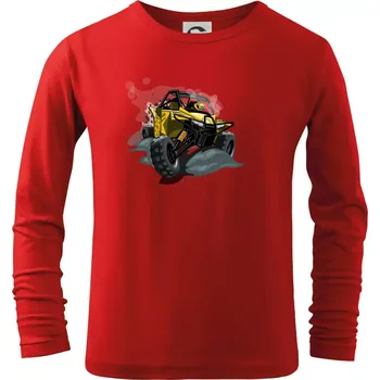Chlapecké oblečení ATV bugina žlutá - Triko dětské Long Sleeve - 146 cm/10 let ( Červená )