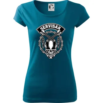 Lebka servisák - Dámské triko Pure - XS ( Petrolejová )