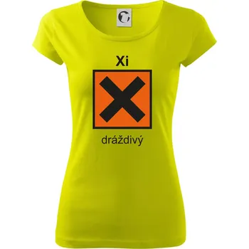 Dámské tričko Xi Dráždivý - Výstražná tabulka na tričku - Dámské triko Pure - M ( Limetková )