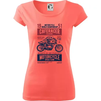 Dámské tričko Caferacer Classic Race - Dámské triko Pure - XS ( Korálová )