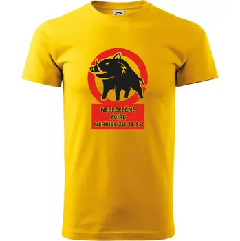 Pánské tričko Nebezpečné zvíře - Triko extra velké (5-8XL) - 6XL ( Žlutá )
