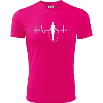 Chlapecké tričko EKG švihadlo - Dětské triko sportovní (dresovina) - 146 cm/10 let ( Neon Pink )