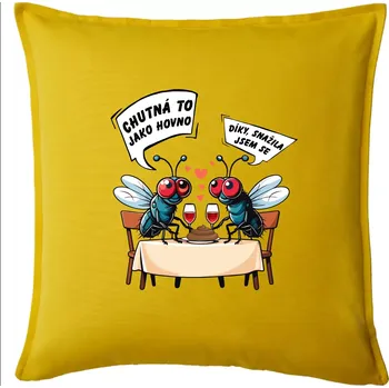 Polštář Mouchy večeře - Polštář 50x50 - 50x50 - Pouze potah ( Žlutá )