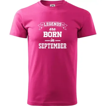 Pánská móda Legends are born in September - Klasické pánské triko vyšší gramáže - M ( Purpurová )