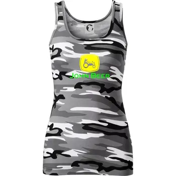 Dámské tričko John Beer traktor - Dámské Maskáčové tílko - S ( Šedý maskáč )