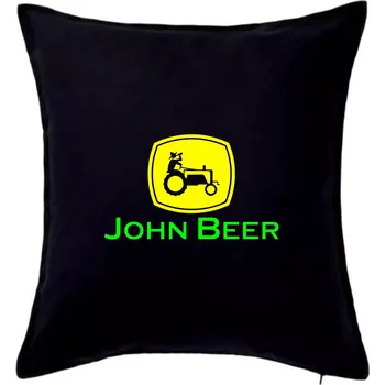 Polštář John Beer traktor - Polštář 50x50 - 50x50 - Včetně výplně ( Černá )