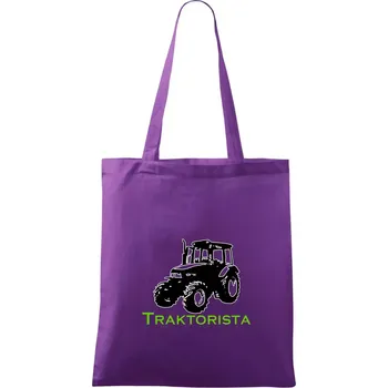 Nákupní taška John traktorista - Taška bavlněná - 42 x 38 cm ( Fialová )