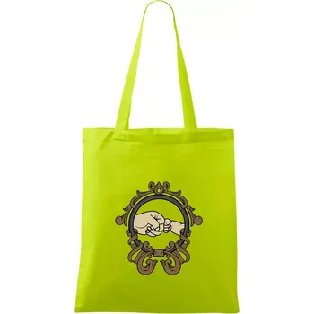 Táta a syn pěsti - Taška bavlněná - 42 x 38 cm ( Limetková )