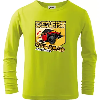 Desert offroad adventure - Triko dětské Long Sleeve - 146 cm/10 let ( Limetková )