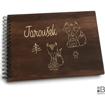 Fotoalbum Dřevěné kroužkové fotoalbum - Děti DK Mahagon Bílý papír 20 listů