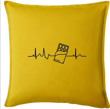 Polštář EKG čokoláda - Polštář 50x50 - 50x50 - Pouze potah ( Žlutá )