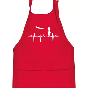 Kuchyňská zástěra EKG spotter - Dětská zástěra na vaření - Univerzální velikost ( Červená )