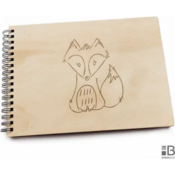 Fotoalbum Dřevěné kroužkové fotoalbum - Fox LT 20 listů Bílý papír