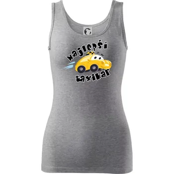 Dámské tričko Nejlepší taxikář kreslený - Dámské tílko - XL ( Tmavě šedý melír )