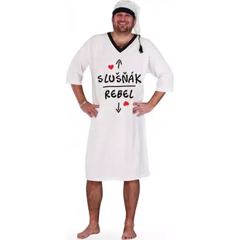 Pánská noční košile - Slušňák - Rebel bílá