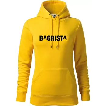 Dámská mikina Bagrista nápis - Mikina dámská Cape s kapucí - S ( Žlutá )