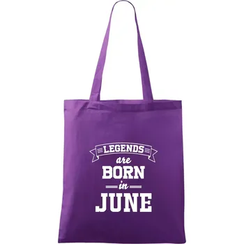 Legends are born in June - Taška bavlněná - 42 x 38 cm ( Fialová )