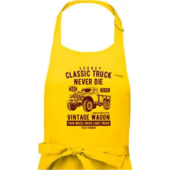 Kuchyňská zástěra Classic Truck - Dámská zástěra na vaření - Univerzální velikost ( Žlutá )