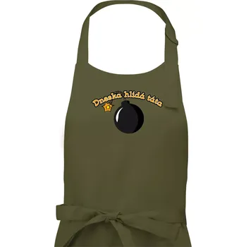 Kuchyňská zástěra Dneska hlídá táta - Pánská zástěra na vaření - Univerzální velikost ( Khaki )