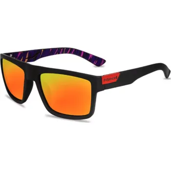 Sluneční brýle Fashion Vintage hranaté polarizační sluneční brýle pro muže a ženy, UV400, černé, oranžové