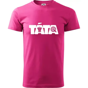 Pánské tričko Táta nápis - cyklista - Klasické pánské triko vyšší gramáže - S ( Purpurová )