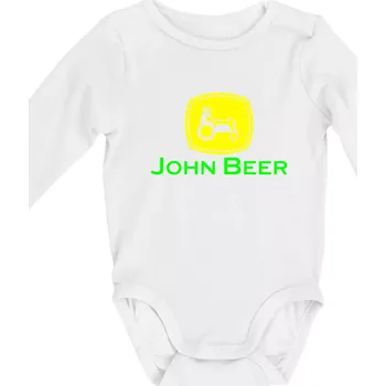 John Beer traktor - Body kojenecké s dlouhým rukávem - Dlouhý r. do 3 měs ( Bílá )