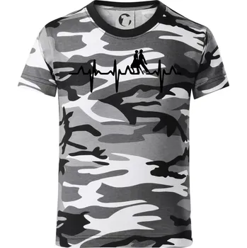 EKG tango - Dětské maskáčové triko - 146 cm/10 let ( Šedý maskáč )