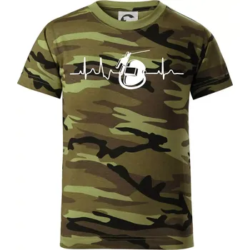 Chlapecké tričko EKG svářeč - Dětské maskáčové triko - 122 cm/6 let ( Zelený maskáč )