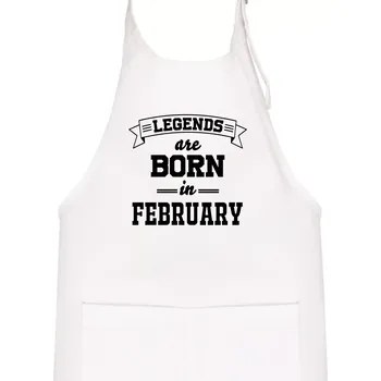 Kuchyňská zástěra Legends are born in February - Dětská zástěra na vaření - Univerzální velikost ( Bílá )