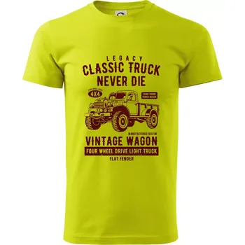 Pánské tričko Classic Truck - Klasické pánské triko vyšší gramáže - 2XL ( Limetková )