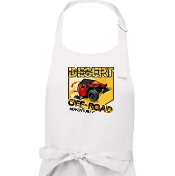 Kuchyňská zástěra Desert offroad adventure - Pánská zástěra na vaření - Univerzální velikost ( Bílá )