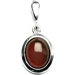 Zlatý přívěsek, bílé i žluté zlato, přírodní červený achát - P 1453 (červený achát 10x8 mm)