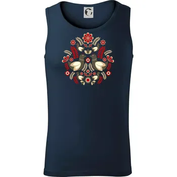 Folklór - hnědí ptáčci - Tílko pánské Core - S ( Námořní modrá (velmi tmavá - téměř černá) )