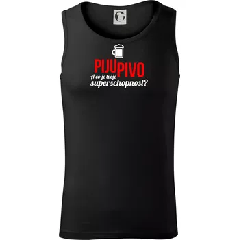Já piju pivo - tvoje superschopnost? rovný nápis - Tílko pánské Core - M ( Černá )